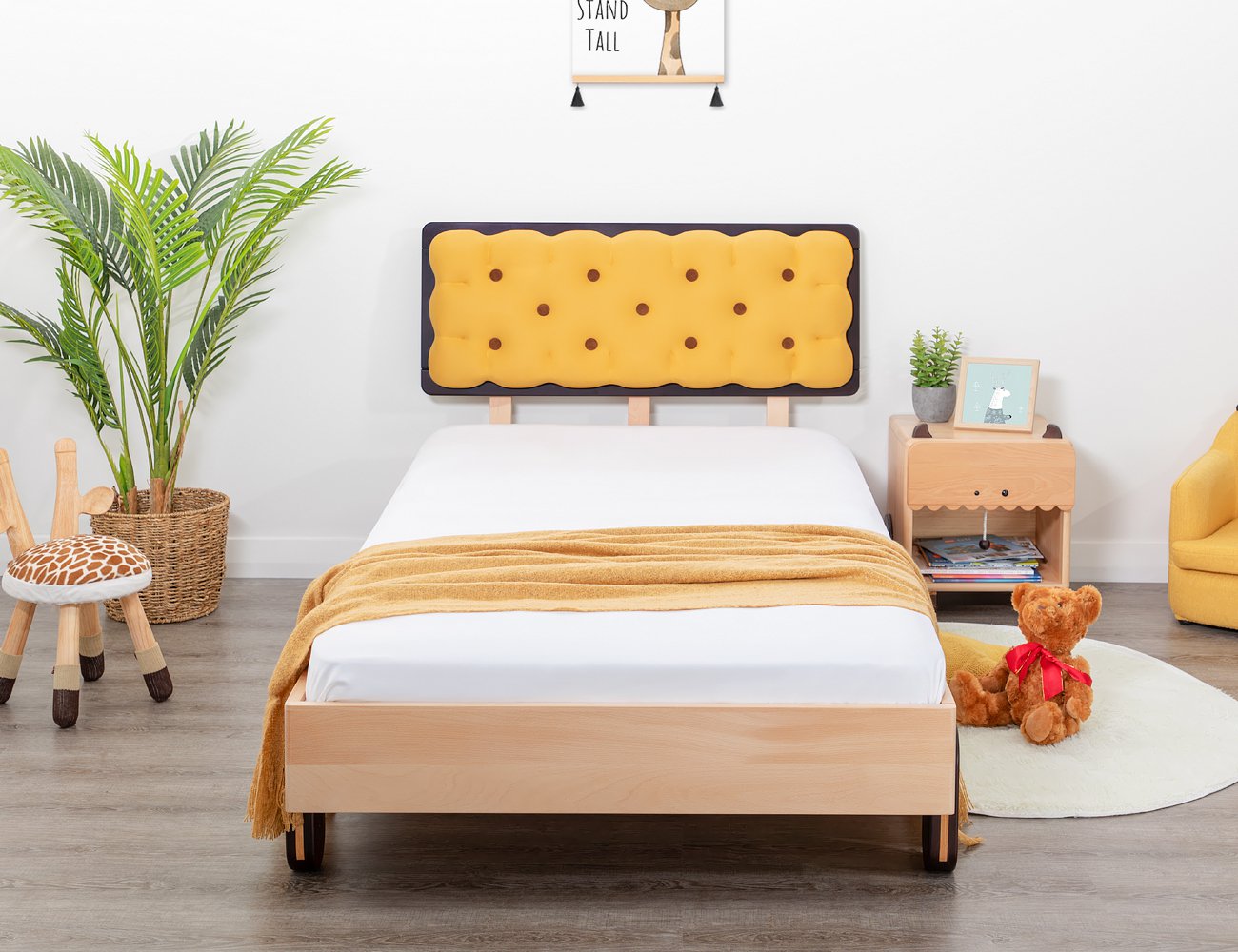 Biscuit Bed Frame (S) + Bedside Table Crazy Sales We have the best