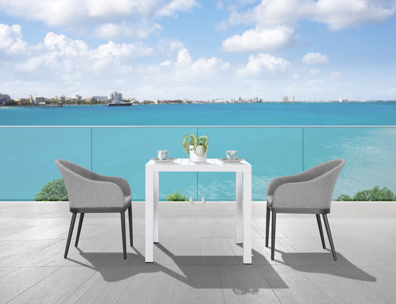 1× Arcus Outdoor Table +2×Outdoor Chair