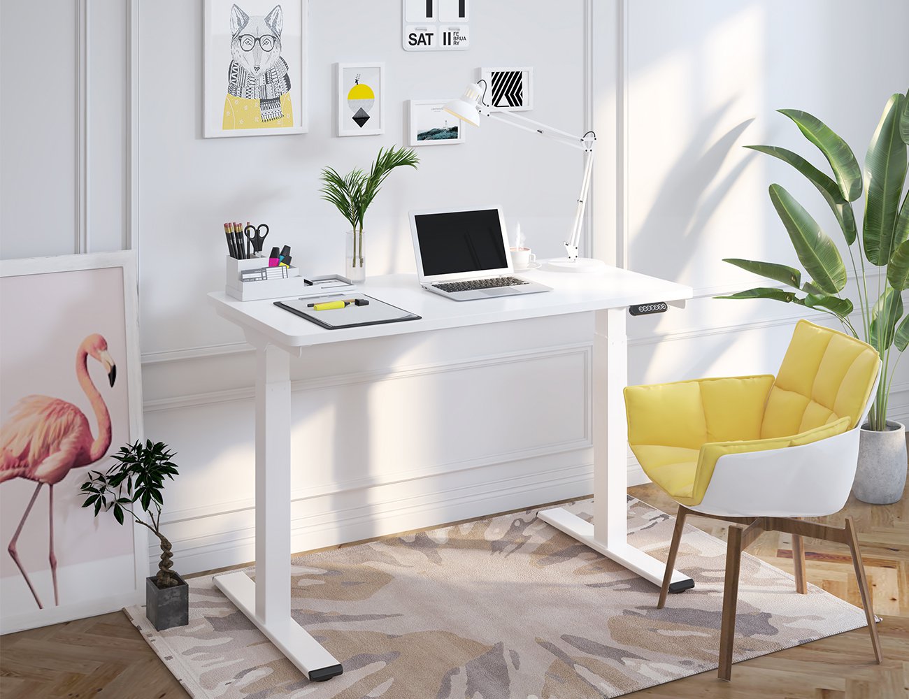 Spur Premium Electric Standing Desk - 120cm White