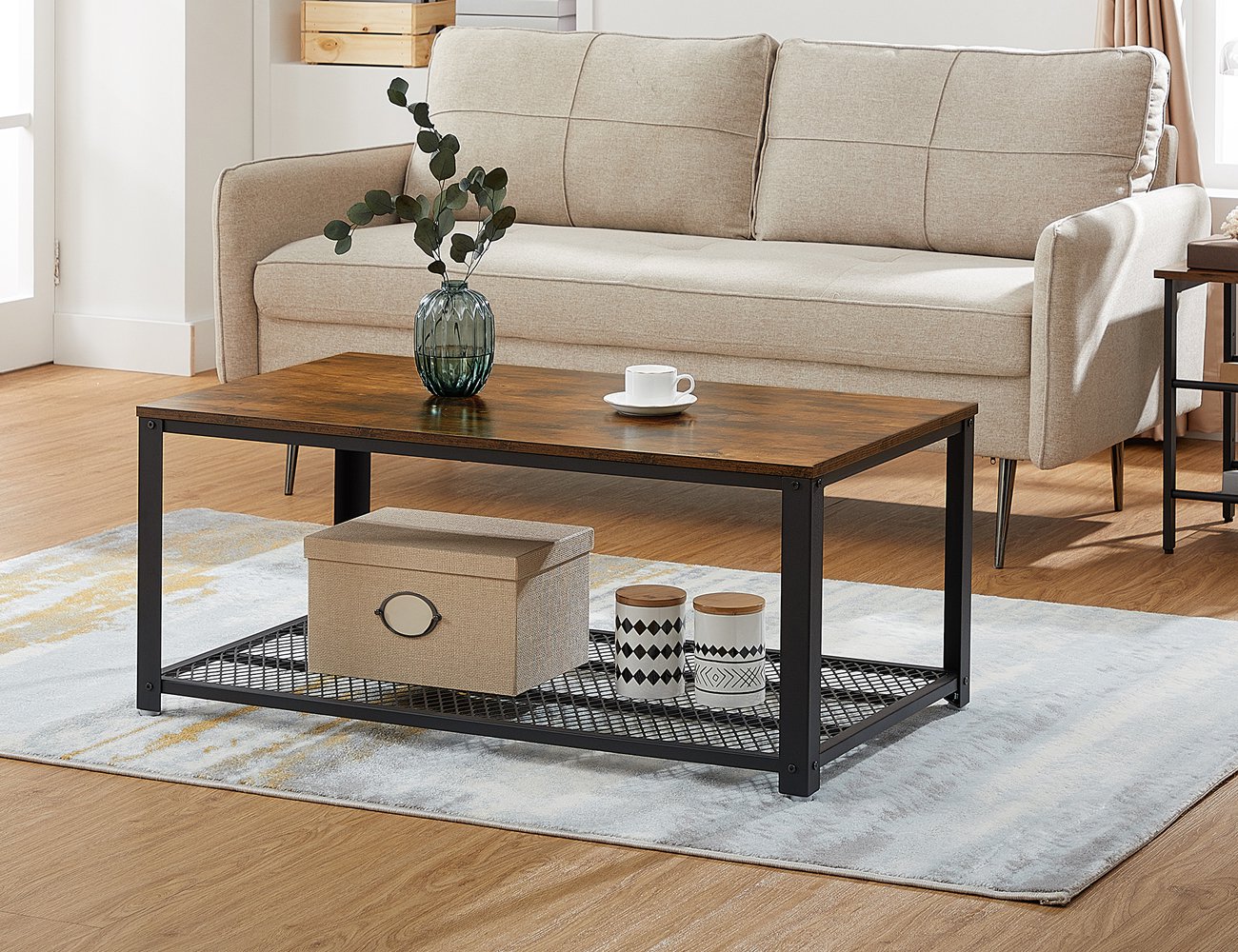 Vasagle Rectangle Coffee Table with Shelf Crazy Sales We have the