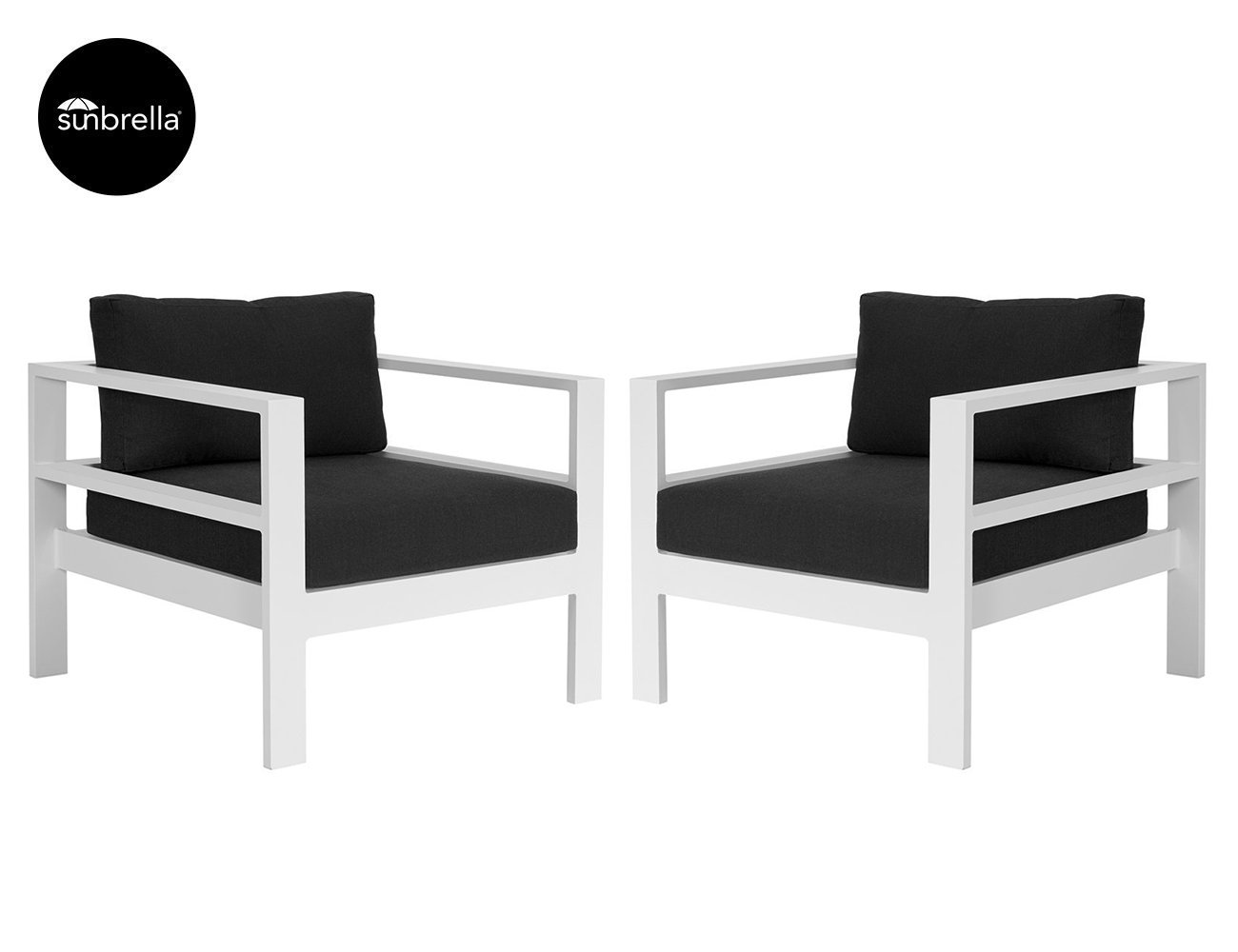 2x Sandpiper Aluminium Outdoor Club Chair White Crazy Sales We