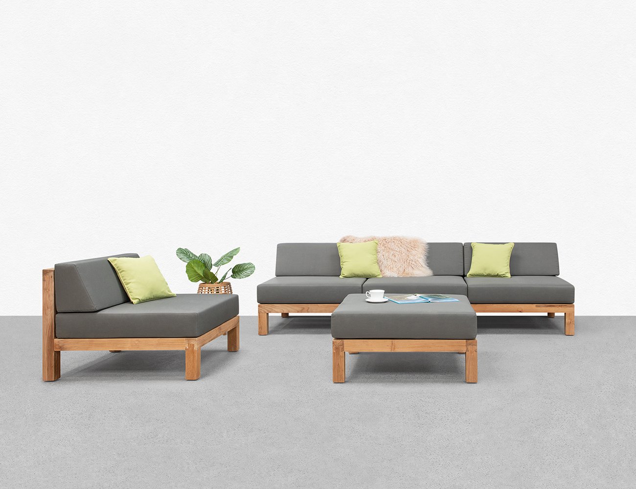 Malibu Teak Outdoor Sofa Lounge Setting