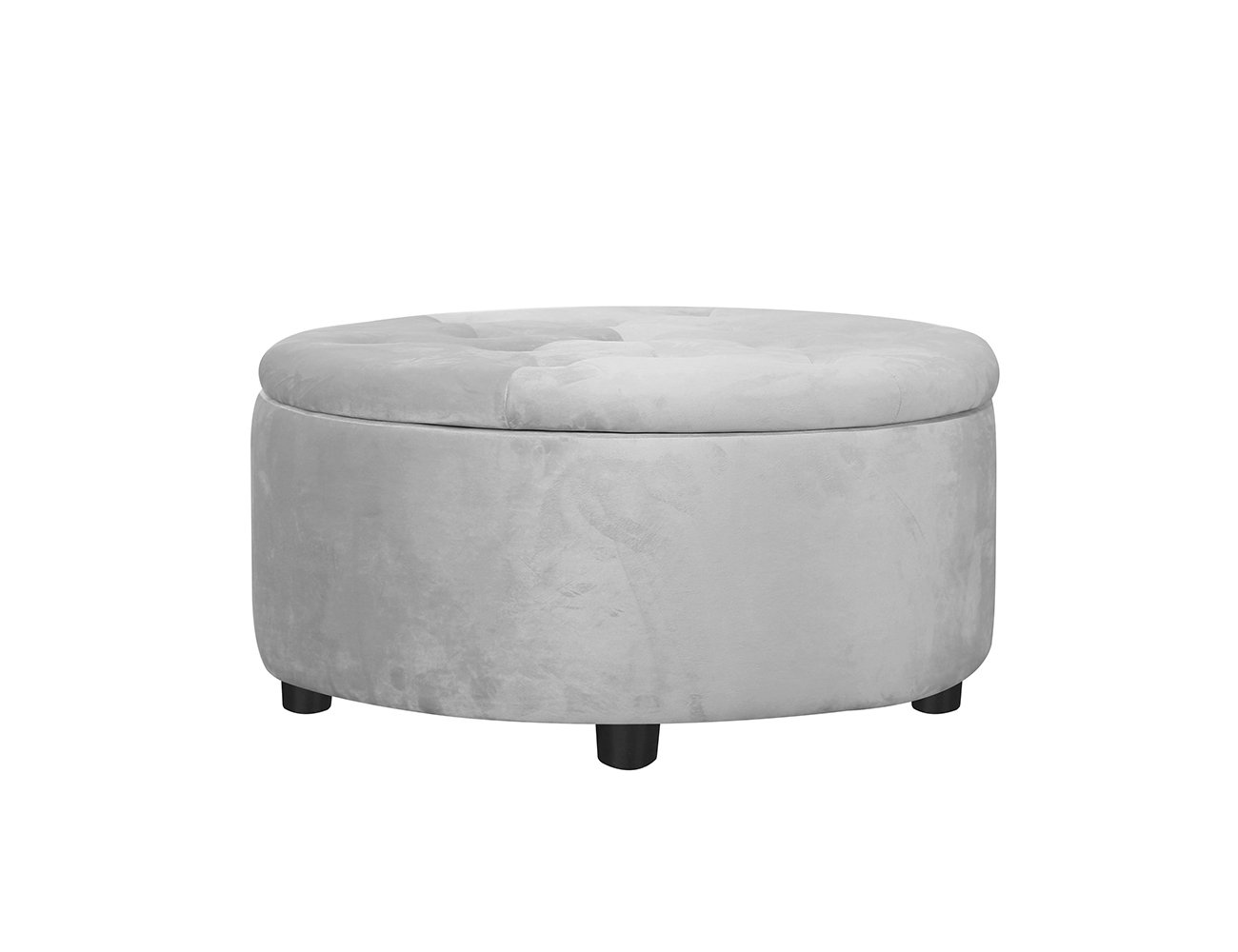 Giona Round Storage Ottoman - Light Grey