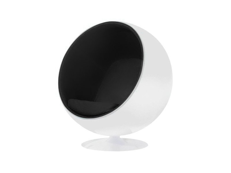 Classic Modern Ball Chair - White/Black