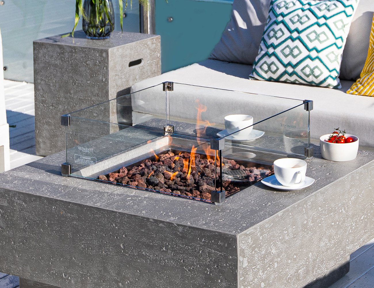 Glass Fire Pit Flame Guard Square Crazy Sales We have the best